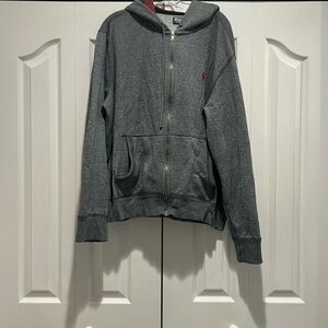 Ralph Lauren Gray Sweatshirt Hoodie with Full Zipper